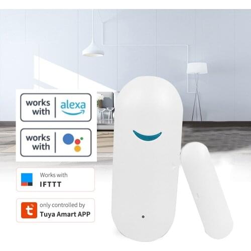 Intelligent WiFi Door Sensor Window Alarm Compatible with Alexa and Google Home Wireless Control Tool for Door and Window