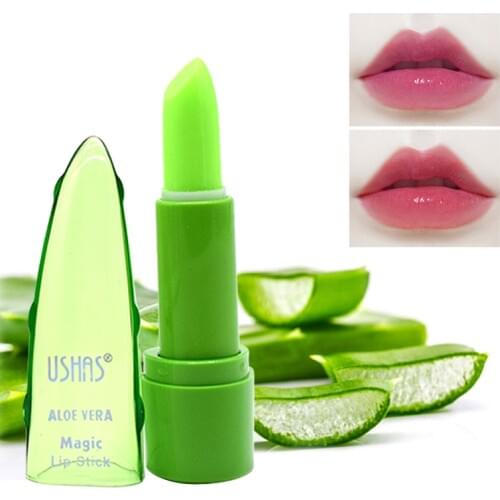 USHAS Temperature Change Color Lipstick Makeup Aloe Thermochromic Lip Stick Long-lasting Moisturizing Lip Balm Lip Care TSLM2