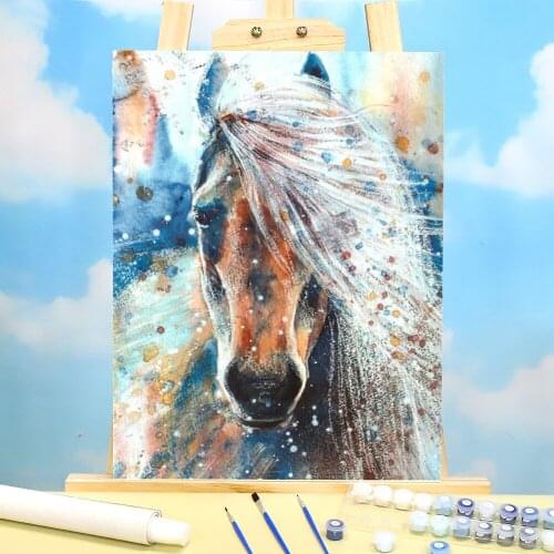 Horse Animal Coloring By Numbers Painting Complete Kit Acrylic Paints 40*50 Painting On Canvas Handmade For Handicraft