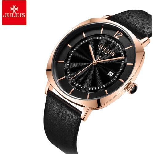 JULIUS Vintage Ladies Watch Fashion Calendar Waterproof Watch Male Quartz Wristwatch Women And Men Couple Watches
