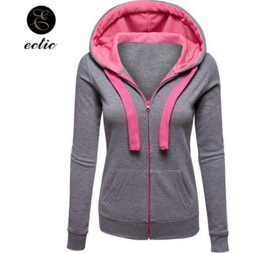 Zip Up Hoodie Thick Plain Hooded Sweatshirt With Pocket Poleron Mujer 2021 Retro Tracksuit Slim Fit Hoodie Drawstring Women Cute