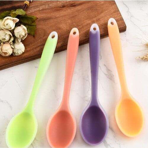 FurnishingNICE Small Colorful Silicone Spoon Heat Resistant Nonstick Kitchen Tableware Utensil