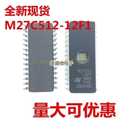 10pcs M27C512-12F1 27C512-12F1 27C512 M27C512 DIP-28 EPROM IC CHIPS Drive IC eprom, Uv 512 KBIT IC integrated circuit EPROM IC