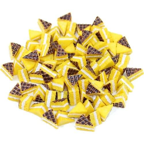 10Pcs Yellow Simulation Mini Cake Resin Kawaii Accessories DIY Scrapbooking Cabochon Flatback Decoration Craft Embellishment