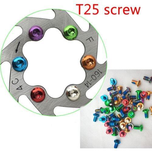 12pcs Mountain Bike Brake Rotor Bolts Mtb Cycling M5*0.8P Screws Stainless Steel T25 Cycle Bicycle Brake Disc Bolts Screw