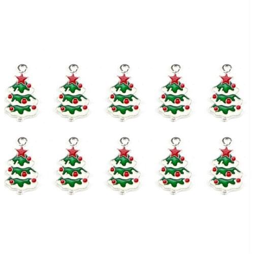 2pcs/lot creative christmas tree drip metal charms pendants for diy necklace bracelet xmas hangings material jewelry accessories