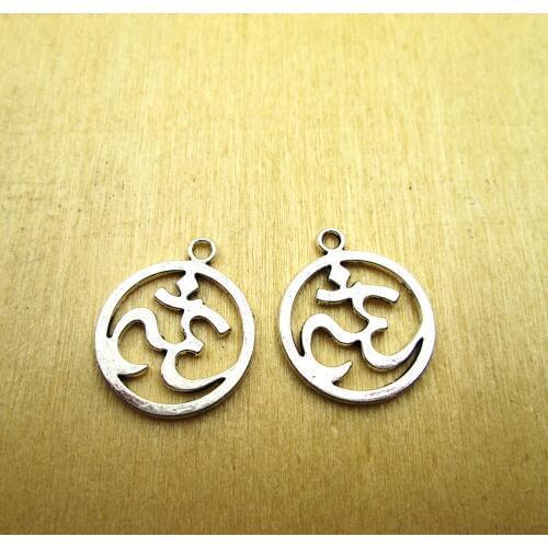 20pcs--19X22mm Yoga Charms Delicate and Elegant Yoga charm pendant, OM DIY necklace/ bracelets charms antique silver tone