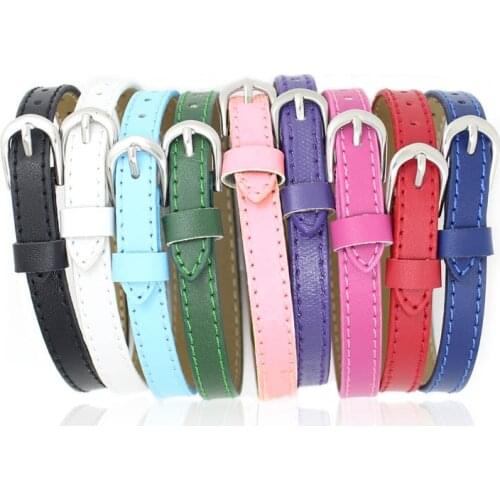 8mm Genuine Leather 20PCS DIY Wristband Bracelet Mix Color Fit 8mm slide charms /slide letters LSBR016*20