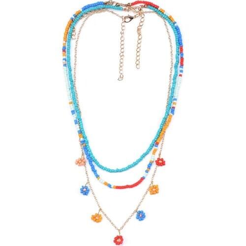 2020 New Brand ZA Necklace Jewelry Multi-layer Acrylic Beaded Chokers Necklaces For Women Fashion Simple Indian Ethnic Necklace