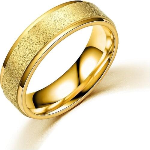 4mm6mm stainless steel frosted pearl sand ring popular titanium steel couple ring European and American hand jewelry steel ring