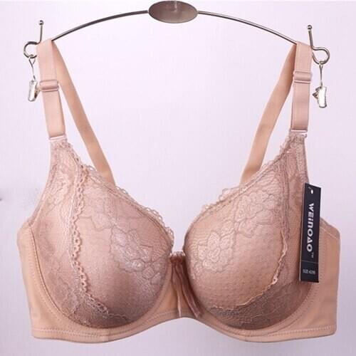 Large Size Sexy Print Lace Bow Decorative Bralette Full Cup Deep V Push Up Bra Cotton Back Closure Adjusted Bra 5225