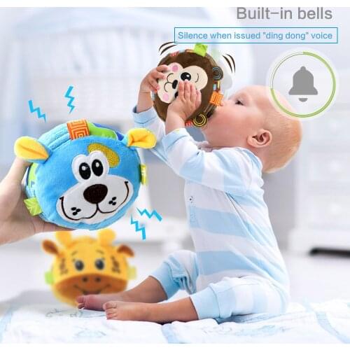 0-12 months cute animal baby soft plush rattle ball baby cloth bed bell stuffed rattle toy sound fitness newborn