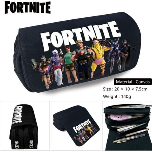Kids Hot Games Fortnite Pen Pencil Case Bag Nylon School Stationary Capacity Makeup Pouch Victory Royale Cosmetics Case