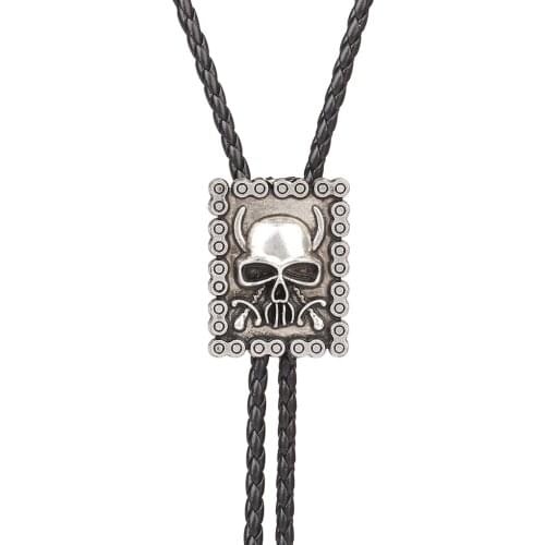 Skull head Gothic bolo tie tie Western cowboy tie Poirot tie clip shirt Poirot bow tie