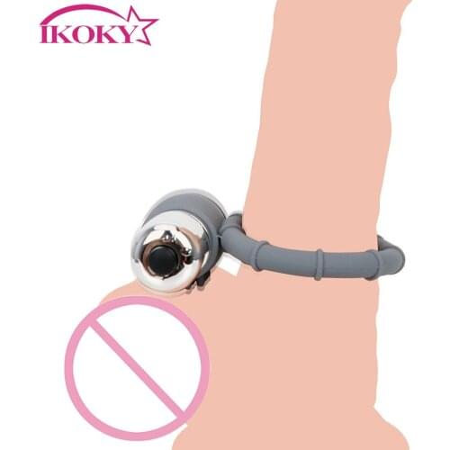IKOKY Vibration Cock Rings Penis Rings Clitoris Stimulator Single Frequency Vibrator Silicone Sex Toys for Men Delay Ejaculation