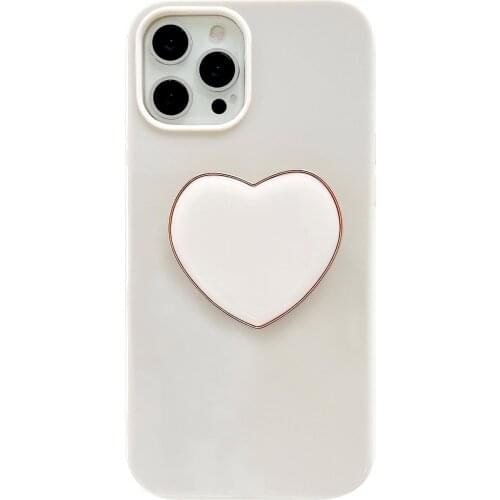 Creamy White Heart Stand Knot Case for iPhone 11 12 Pro Max 8 7 6 6s Plus Xr XsMax X Xs SE 2020 12 Color Candy Soft Back Cover