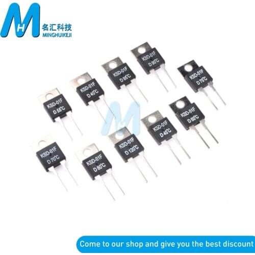 KSD-01F Temperature Switches TO220 Normally closed D 110-150 degrees Thermal Fuse Sensor Thermostat 1.5A 250AC