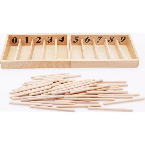 Montessori Math Toys Mathematics Montessori Materials Educational Wooden Spindle Box Early Learning Training Toy