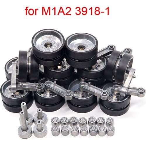Metal Guide/Road Wheels Tires With Steering Arm Spare Parts Fitting for Heng Long 1/16 American M1A2 Tank 3918-1 Henglong