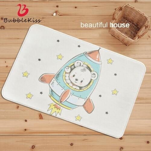 Bubble Kiss Cute Floor Mat Cartoon Pattern Water Absorption Non-slip Toilet Bathroom Kitchen Door Floor Mat For Home Decor Mat