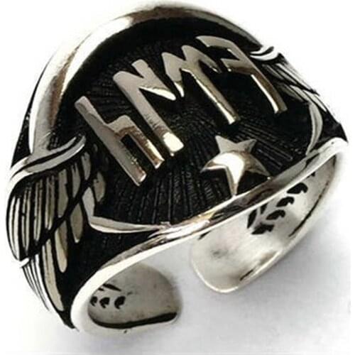 GokTurk Written Elegant Aesthetic and ottoman motif 925 Sterling Silver Men Ring, Adjustable head finger ring, Archer Ring
