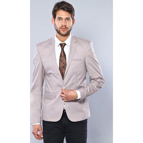 Single Button Cotton Light Purple Jacket