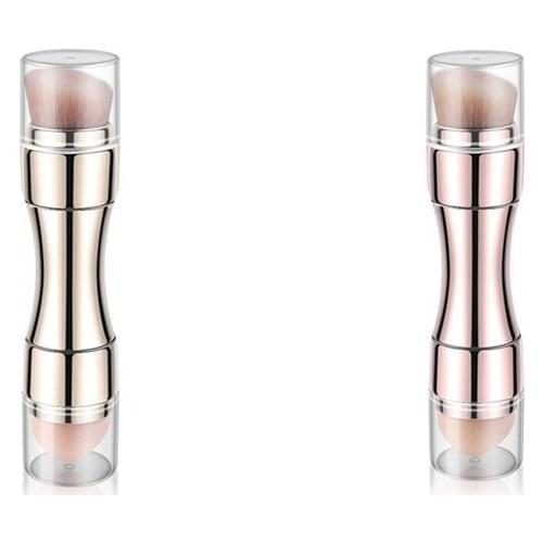 Makeup Brushes 4 In 1 Retractable Set, Foundation Blush Smudge Brush Cosmetic Tool Lip Brush,Sponge Brush