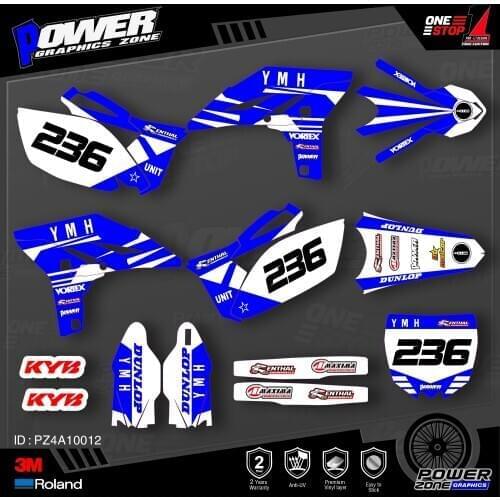 PowerZone Custom Team Graphics Backgrounds Decals 3M Stickers Kit For YAMAHA 2010-2013 YZF250 012