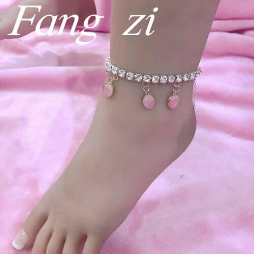 2021 new womens fashion Rhinestone pendant Anklet tennis Chain Anklet shining crystal charm high heel shoes foot accessories