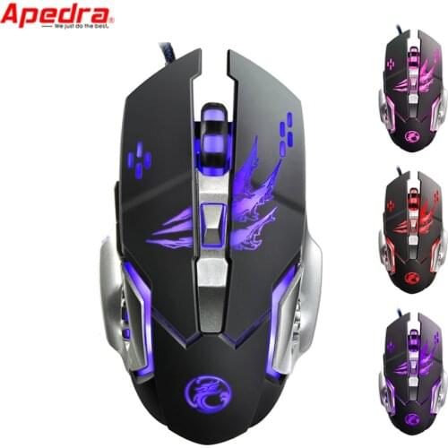 New Gaming Mouse 3200DPI 6 Buttons Optical Macro Custom USB Game Mouse Gamer for PC Laptop Computer Desktop