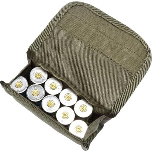 Hunting Tactical 10 Round Shotgun Holder Molle Magazine Pouch Ammo Round Cartridge Holder Pouch Supplies