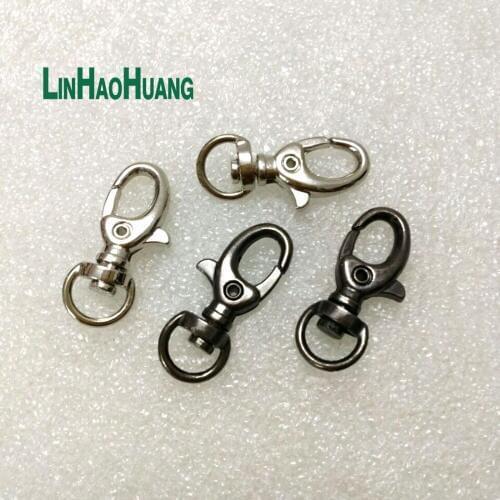 Wholesale 50pcs Small Black nickle/Nickle Alloy Swivel Clasps Snap Key Hooks DIY Key Chain Ring Free Shipping 2017092401