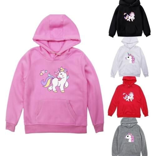 Printed Men Women Kids Unicorn Hoodies Boys Girls Casual Coat Long Sleeve Sweatshirts Fleece Warm Sportswear Tops Pullover Gift