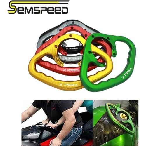 SEMSPEED Universal Motorcycle CNC Passenger Front Hand Grip Tank Grab Bar Handles Armrest For Kawasaki Z750 Z800 Z900 Z1000 ZX6R