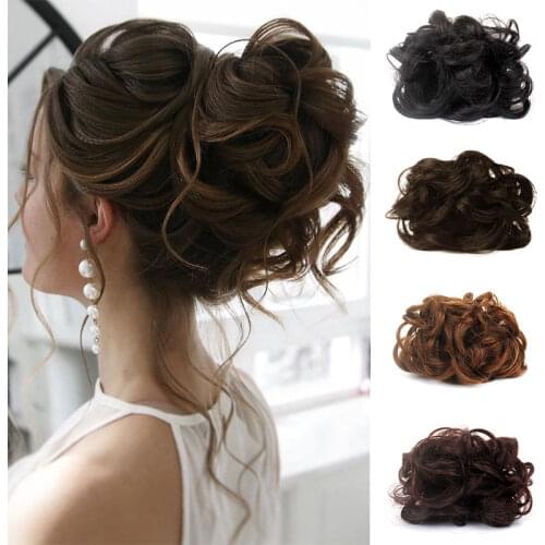 Hairpiece Messy Buns Hair Extensions Claw Clip Chignons Updos Synthetic Natural Hair Color Wig for Women MUMUPI