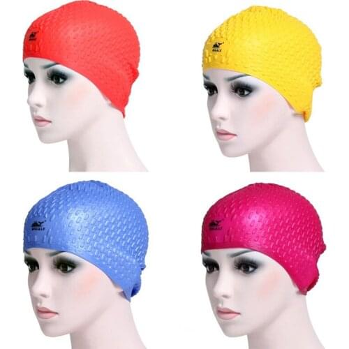 Silicone Waterproof Swimming Caps Ears Long Hair Protection Sports Swim Pool Hat Adult Men Women Diving Hat Swimming Accessories