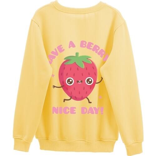 Oversized Strawberry Sweatshirt Cotton Harajuku Hoodie Women Soft Pullover Hoody Ladies Autumn Winter Warm Sweetshirt for Girls