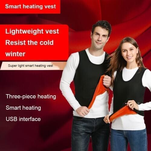 USB Smart Electric Heated Vest Outdoor SB Heating Vest Winter Thermal Polyester Camping Hiking Warm Hunting Jacket