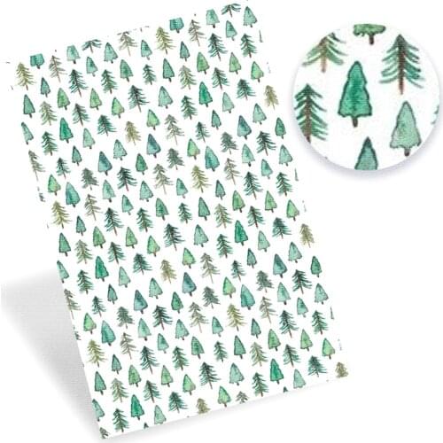 Xugar 22*30CM Printed Synthetic Leather Fabric Sheets 0.8mm Christmas Faux Leather DIY Bows Earrings Craft Bags Home Textile