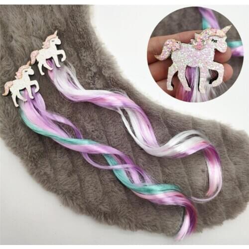 Cute Girls Hairpin Child Twist Hair Clip Simple Barrette Unicorn Cartoon Hair Rope Accessories Kids Wig Rope Hair Headwear