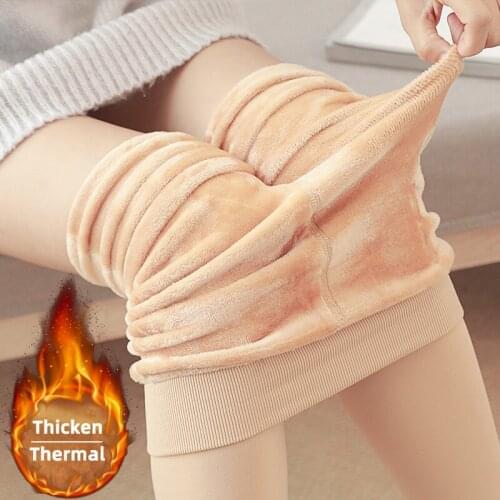 Winter Thicken Women Tights Velvet Warm Hight Waist Pantyhose Female Elastic Long Stocking Soft Thermal Black Soft Pantyhose