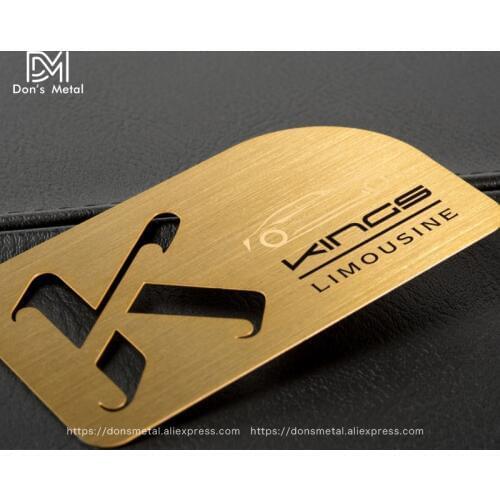 Gold brushed metal membership card plating brushed stainless steel card custom stainless steel business card