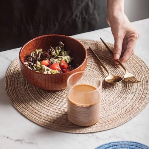 1/4pcs Woven round Placemat Table Mat Pad Heat Resistant Bowls Coffee Cups Coaster Tableware Mat Home Decoration Kitchen Tool