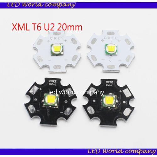 1pcs CREE XML XM-L T6 LED T6 U2 10W WHITE Warm White High Power LED Chip Emitter with 20mm PCB for DIY