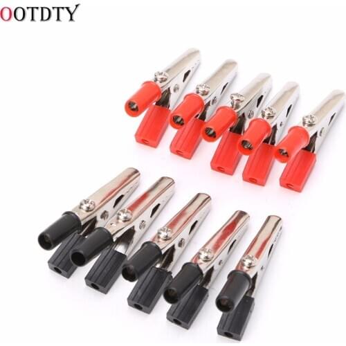 10Pcs Insulated Crocodile Clips Plastic Handle Cable Lead Testing Alligator Clamps 52mm