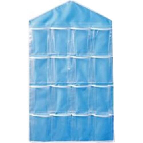 16 Pockets Clear Over Door Hanging Bag Hanger Storage Tidy Organizer For Home Bathroom Living Room Household Sundries