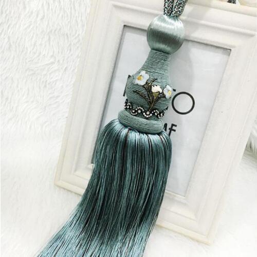 2pcs/lot Home Decoration Curtain Accessories Embroidere Hanging Belt Ballncurtain Tassel Fastener Tieback Buckle Sjorband