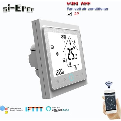 2P Central air conditioning temperature control-WIFI thermostat temperature cool heat for Accurate 0.5 degree,95-240VAC 24VAC