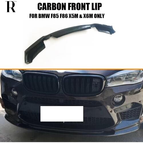 X5M X6M 3D Styling Carbon Fiber Front Bumper Chin Lip Spoiler Protector for BMW F85 F86 Real X5M X6M 2013 - 2019