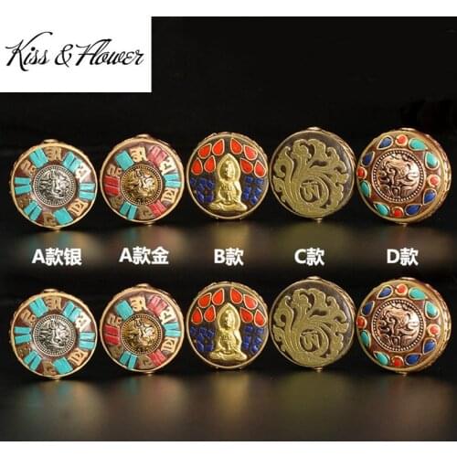 KISS&FLOWER AC09 Fine DIY Jewelry Making Accessories Findings Fittings Bracelet Necklace Loose Tibetan Bodhi Spacer Beads 1PC
